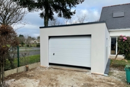 Garage en béton enduit toit terrasse